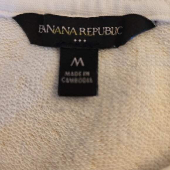 BANANA REPUBLIC PUFF SLEEVE SWEATSHIRT SIZE MEDIUM YELLOW WHITE FLORAL - Picture 2 of 7